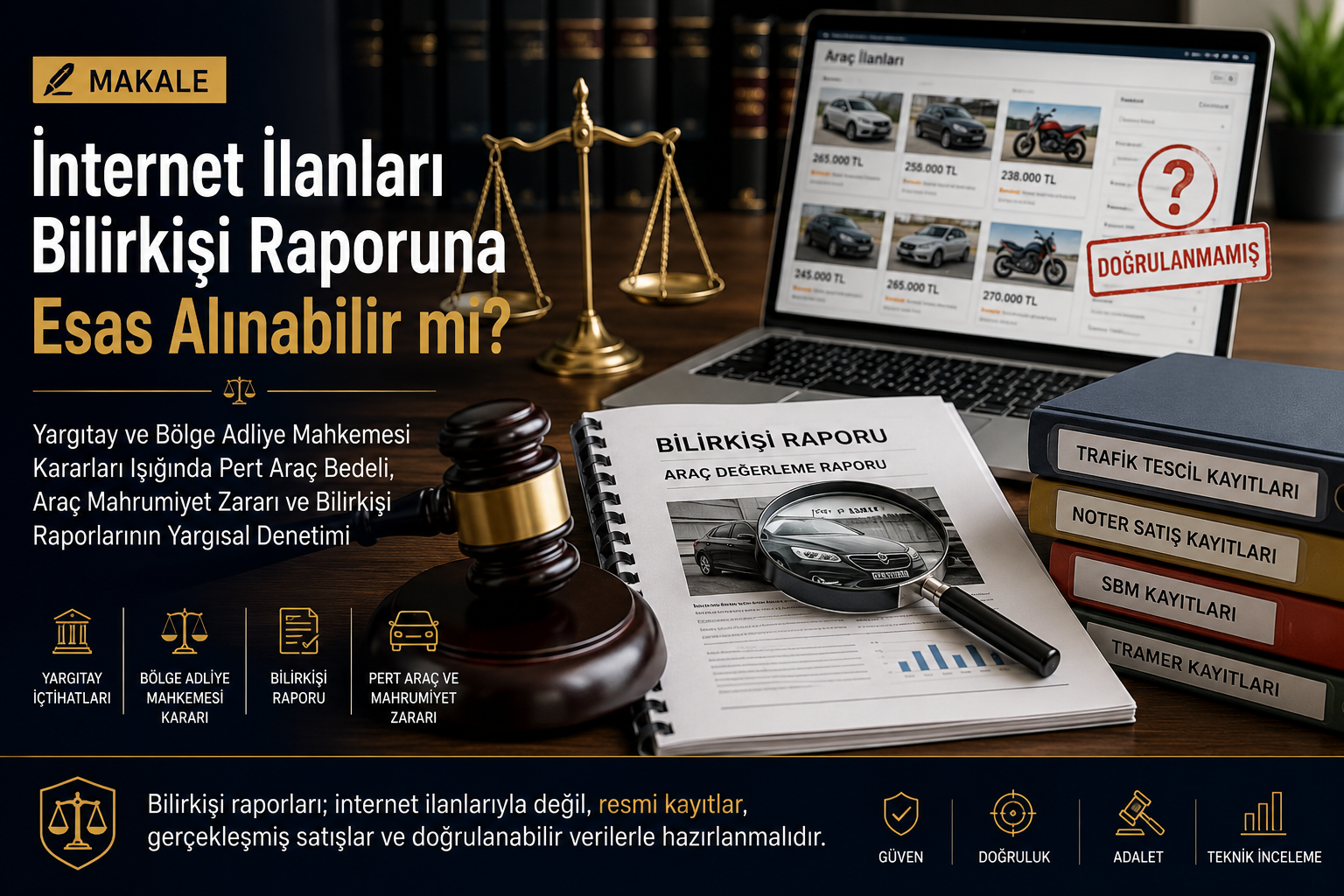 İnternet İlanları Pert Araç Hesabı ve Araç Mahrumiyet Bedeline İlişkin Güncel Yargıtay ve Bölge Adliye Mahkemesi Uygulamaları