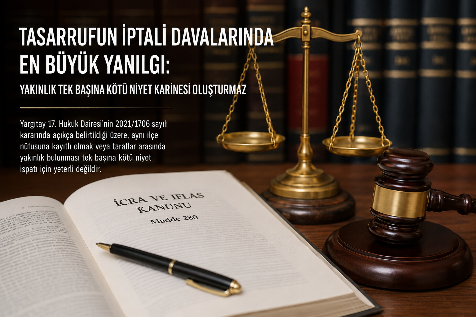 Tasarrufun İptali Davalarında Yakınlık Tek Başına Kötü Niyet Karinesi Oluşturmaz